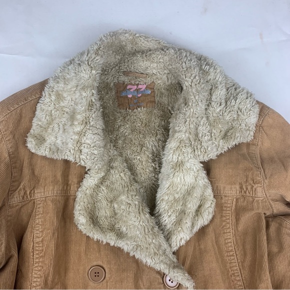 vintage seventy 7 women's 3x corduroy jacket tan faux fur y2k brown penny - Picture 5 of 13